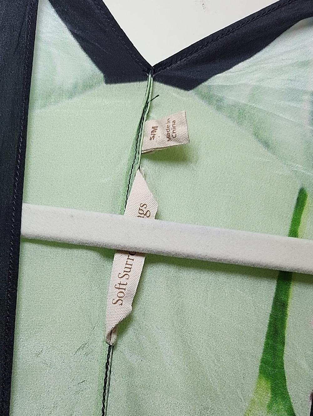 Soft Surroundings Emerald Isle silk topper tropical-themed open-front kimono S/M - Picture 7 of 16